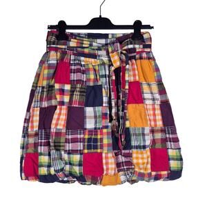 American Eagle Y2K Madras Plaid Bubble Skirt Womens size 0